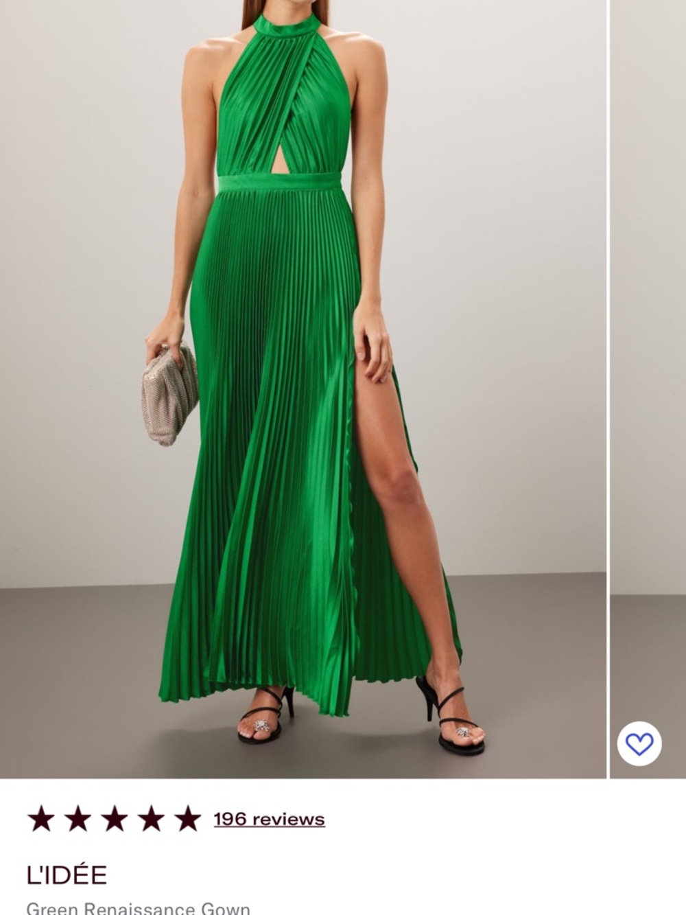 L'IDÉE Green Halter Pleated Maxi Skirt
